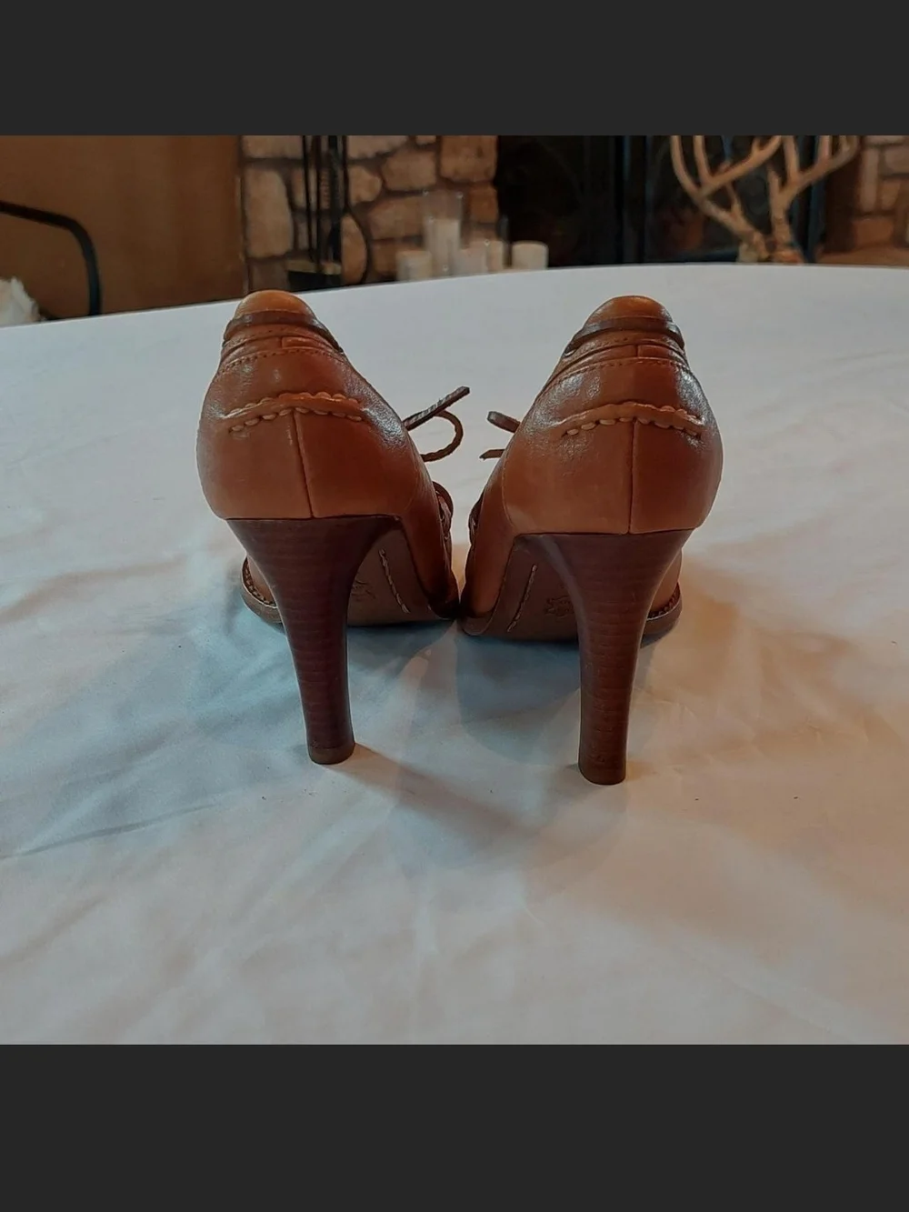 Vintage Michael Kors Leather Heeled Loafers Boat Shoes Pumps SZ 7.5